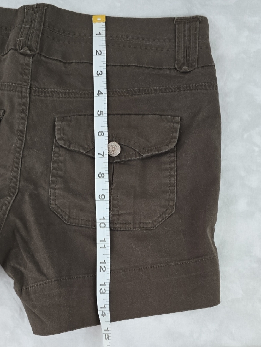 Women's Dark Brown Denim-Style Jean Shorts - Picture 5 of 5